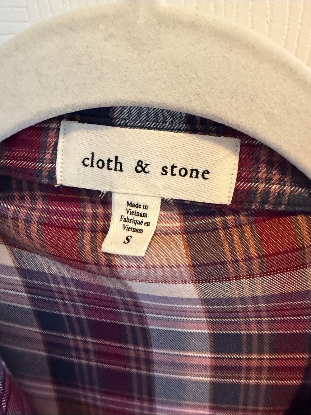 cloth & stone Red and Gray Plaid Button-Down Shirt